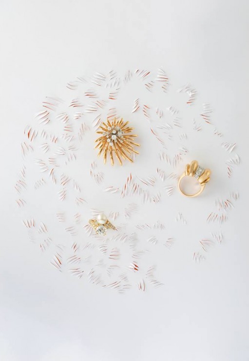 Installation Kirigami, griffe papier, SET DESIGN PAPER POUR LE CATALOGUE D'UNE VENTE AUX ENCHÈRES DE BIJOUX CHEZ OSÉNAT: MAISON DE VENTE AUX ENCHÈRES, laure devenelle, 2015