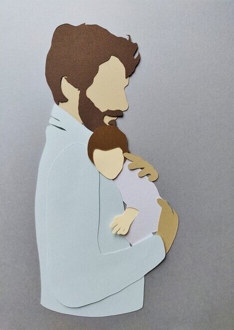 portrait-illustration-papier-découpé-fete-des-pères-cadeaux-fait-main-laure-devenelle