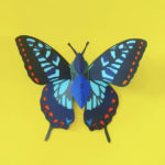 Papillon Kirigami, paper art, découpes ajourées au scalpel, Laure Devenelle