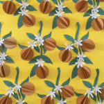 Motifs Oranges et fleurs d'orangers en papier -wallpaper- Laure Devenelle