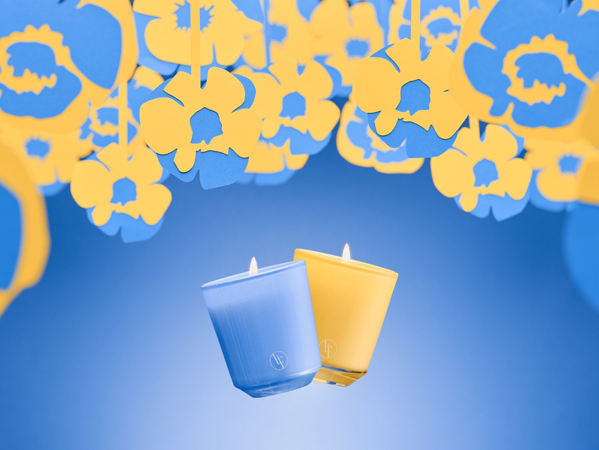Set design paper, fleur en pappier découpés superposées 2D pour le décor de la Maison Berger, DA et Photographies Studio Julien Apruzzeses, création Laure Devenelle 2022